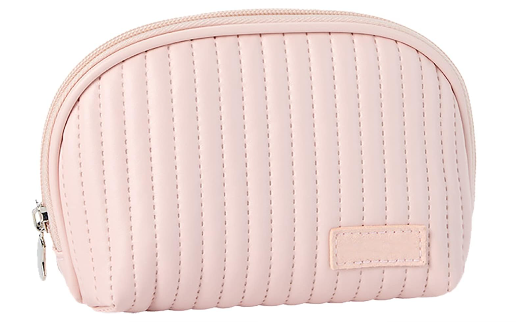 Fabater PU Makeup Bag, PU Cosmetic Pouch Metal for Lipstick (Pink)