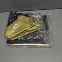 ReliThick 12 Pack Metallic Paper Gift Bag with Handles and Tissue Paper 11.8 x 10 x 4'' Thank You Favor Bag for St. Patrick's Day Wedding Bridesmaid Groomsman 5 Senses Gifts (Black,Gold)