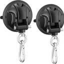 Suction Cup Hooks with Snap Hook, 2 Pcs Upgraded Heavy Duty Tie Down Suction Cup Strong Outdoor Car Camping Essential Accessories for RV Awning Straps Camper Tarp Tie-Downs Boat Window Glass Anchors