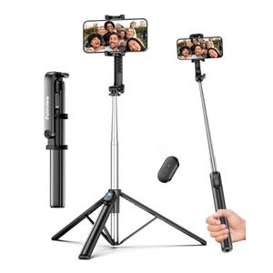 Fuloview 67” Selfie Stick Tripod for iPhone, Lightweight Travel Phone Tripod with Wireless Remote, Extendable Cell Phone Stand for Photography, Video & Live Streaming – Black