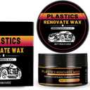 Advanced Plastic Restorer Paste for Cars - 3.5oz Scratch Repair & Cleaner, Long-Lasting Ceramic Coating for Interior & Exterior Trim, Dashboard, Bumpers - Revives Faded Black Plastic, Non-Greasy