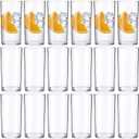 Gerrii 18 Pcs Clear Plastic Tumblers Drinking Cups Reusable Unbreakable Juice Acrylic Glasses Dishwasher Safe Plastic Glasses for Adults Picnic Party Kitchen (10 oz,Vintage)