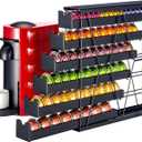 FlagShip 6-Tier Vertuo Pod Holder for Nespresso - 60+ Capsule Max Capacity Metal Rack, Ultra-Efficient Corner Storage Space Saving Design