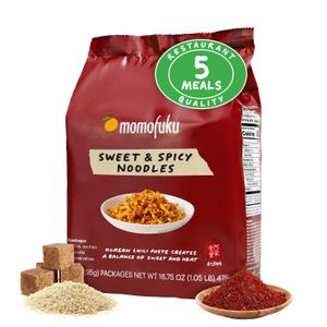 Momofuku Sweet & Spicy Ramen Noodles by David Chang, 15 meals, Vegan Instant Noodles with Bold Flavor Sauce (EXP 05/16/26)