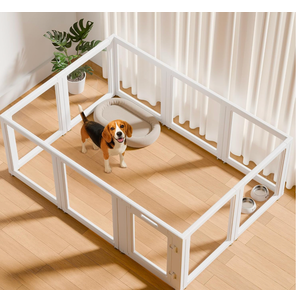EVERFRONT Clear Acrylic Dog Playpen - Clear Dog Play Pen - Easy Assemble Acrylic Dog Enclosure - Puppy Playpen, Cat Playpen, Small Animal Playpen, Dog Fence Indoors (30",10-Pack)