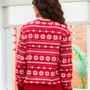 Disney family matching sweatshirt Stitch Mickey Spiderman print long sleeve winter Christmas mom dad kids loose fit red (Small)