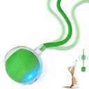 2025 New 1Pack Cat Ball Kitten Toys for Indoor Interactive Kitty Ball Toy Speedy Tail 360 Automatic Rolling(Green)