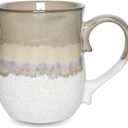 Bosmarlin Large Ceramic Coffee Mug, 20 Oz, Big Tea Cup for Office and Home, Dishwasher and Microwave Safe (Brown Gray, 20 Oz)