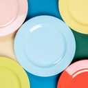 POSATE 60PCS Colorful Disposable Plastic Plates, Heavy Duty Plates for Wedding/Party, 30PCS Dinner Plates 10.25 and 30PCS Dessert/Salad Plates 7.5, Colorful Plates for Party Event