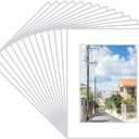 Prudiut 15 Pack 12x16 White Picture Mats, Frame Mattes for 9x12 Pictures Display Photo Frame Mat Core Bevel Cut Mat Board Show Kit for Photos, Prints, Artworks