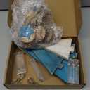 9 Pcs Wooden Christmas Tree Tabletop Decor Sanding Wood Christmas Tree Sign with 3 Pcs 6.56 ft LED Lights for Xmas Home Farmhouse Freestanding Centerpieces Holiday Decor(Rustic Style)