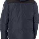 HFX Men's Hooded Jacket with Zipped Chest Pockets, Water and Wind Resistant (Midnight)