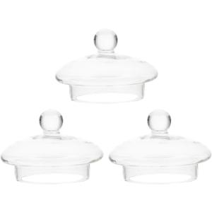 DOITOOL 3 Pcs Replacement Glass Lids for Teapot, Clear Beverage Dispenser Lid, Cup and Drink Dispenser
