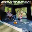 EVER ADVANCED 10 Person Camping Blackout Design Tent, Multi Room Tent for Family, Large Tents with Rainfly and Carry Bag, 2 Doors, Water-Resistant, 14ft x 10ft x 84in