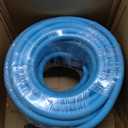 100FT RV Water Hose,5/8 Drinking Water Hose Lead-free, 3/4" Solid Aluminum Fittings-No Leak,Garden hose Extender/Hose Reel Connector with Adjustable Twist Hose Nozzle For RV/Trailer/Camping/Truck (Blue)