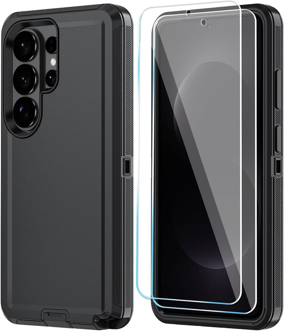 ONOLA Phone Case for Samsung Galaxy S26 Ultra Case with HD Screen Protector, Heavy Duty Shockproof & Dropproof 3-Layer Cover Phone Case for Galaxy S26 Ultra 6.9'',Black