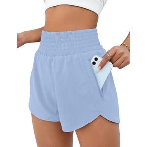 BMJL Women's Athletic Shorts High Waisted Running Short Pocket 2.5" Sporty Shorts Gym Workout Shorts-XS