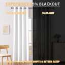 Blackout Curtains for Bedroom 108 inch Curtains,2 Panels,White | Cutains for Bedroom,Thermal Insulated Grommet Window Drapes,Waterproof Blackout Curtains for Living Room,52 x 108 in,2 Panels
