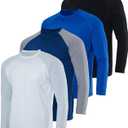 Real Essentials 4 Pack: Mens Long Sleeve Rash Guard Shirt UPF 50+ Swim Beach UV Sun Protection Fishing Quick Dry (Big & Tall) (X-Large, Set 3)