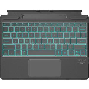 Surface Pro 9 Keyboard, Backlight Detachable Bluetooth Keyboard for 13 inch Surface Pro 8/X, with Trackpad/Pen Holder - Grey