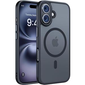 Miracase Magnetic Series for iPhone 16 Case [Compatible with MagSafe] Military-Grade Protection, Anti-Fingerprint, Slim Phone Case for iPhone 16 6.1 inch - Black