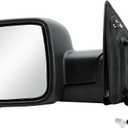 Driver Left Side Door Mirror Electric Heated Glass Power Folding Textured Back Cover with Turn Signal Light Puddle Light and Temperature Sensor for Ram 1500 2500 3500 2009-2019, 1500 Classic 2019-2024, Standard
