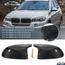 Motoforti Pair Left Right Side View Mirror Cover Caps Replacement for BMW X5 F15 X6 F16 X3 F25 LCI X4 F26 2014-2018 Door Wing Mirror Cap Carbon Fiber Pattern Black