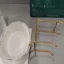 2 Tier Ceramic Fruit Bowl for Kitchen Counter, Tiered Fruit Basket for Countertop, Modern Multi Layer Fruit Display Stand for Party, Cute (Gold&White, Small)