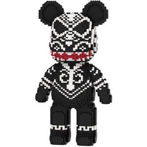 PIANTION Animal Black Totem Bear Micro Building Blocks Set (6000PCS XQ022) 16.9 In High Series, Gifts Suitable for Adults