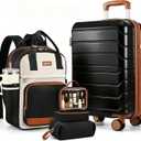 Luggage Set 2 Piece and 3 Small Bags, 22 Inch Carry On Suitcase
Expandable Carry-On luggage 22x14x9 Airline Approved, Removable Wheels, Suitcases for Women with Travel Backpack, Black