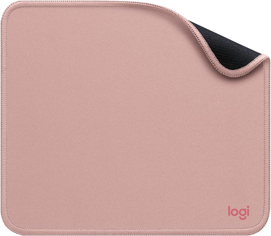 Logitech Mouse Pad - Studio Series, Computer Mouse Mat with Anti-Slip Rubber Base, Easy Gliding, Spill-Resistant Surface, Durable Materials, Portable, in a Fresh Modern Design, Darker Rose, 20L x 23W inches