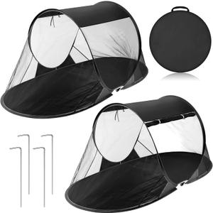 2 Pcs Pop up Mosquito Tent 1 Person Foldable Camping Tent with Ground Pin Portable Waterproof Bug Net for Bed Cot Outdoor Hiking Summer Camping