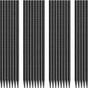 16 Inch Rebar Stakes 30 Pack Heavy Duty Ground Anchors with Chisel Point End Long Straight Steel Tent Stakes 3/8" Thickness Metal Spikes Black Coated for Concrete Timber Camping Garden Plant