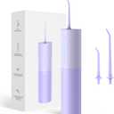 Cordless Water Flosser for Teeth, Tonsils, Sensitive Gums or Orthodontic Braces to Help Prevent Infections and Bad Breath Powerful Rechargeable Dental Oral Irrigator (Purple)