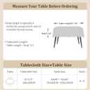 Laolitou Spring Table Cloth Rectangle Table, Embroidery Heavy Duty Cotton Linen Tablecloth, Farmhouse Rustic Waterproof Wrinkle Free Tablecloths with Tassels, Blue Fern, 5575 Inch