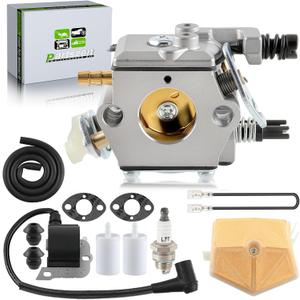 51 55 Carburetor Ignition Coil for Husqvarna 51 55 51EPA 55 55EU1 55 for Rancher 55EPA 55 for Rancher EPA Chainsaw WT-170-1 WT-170 503281504 Engine with Air Filter Spark Plug