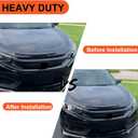 ECOTRIC Front Hood Bumper Upper Trim Nose Cover Compatible with 2016-2021 Honda Civic 10th Gen Si Hatchback Coupe Sedan Glossy Black Front Hood Bonnet Cover Trim Protector