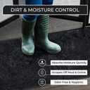 Commercial Door Mat 4'x10' Charcoal, Heavy Duty Industrial Floor Mat for High Traffic Areas, Nonslip Rubber Backing, Large Door Mat for Indoor Entrance or Business Entryway.