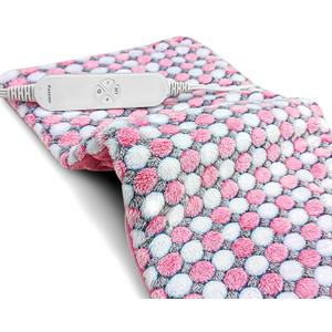 XL Full Weighted Heating Pad for Back Pain, Cramps, Relief - - 2.3lb Large Electric Heat Pad for Neck and Shoulders - Hot Heated Pad with Auto Shut Off, Stay on- (XL 12"x24" Pink) - PYQ0F