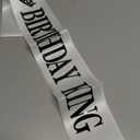 Birthday King Sash White for Men Black Foil Letter 21st 30th 40th 50th 60th or Any Fun Birthday Party Favors Decorations (White Black)