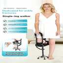 Hands Free Knee Crutch, Adjustable Knee Walker for Foot Injuries Ankle Sprains and Recovery, Aluminum Alloy NonSlip Knee Support Crutch for Adults Fits