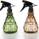 wugongshan 2 Pcs Spray Bottles, 500 ml/17 oz Empty Water Spray Bottles, Plastic Reusable Adjustable Mist Sprayer Squirt Bottles Containers Refillable for Cleaning Solutions, Gardening, Plants (Brownish and Green)