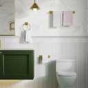 RUACQ 3 Pieces Bathroom Hardware Set, SUS 304 Stainless Steel Toilet Paper Holder, Towel Ring, 18-inch Towel Bar Set, Wall Mounted, Heavy Duty (Brushed Gold)