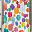 DYNH Colorful Polka Dot Camper RV Shower Curtain for Travel Trailer Bathroom, Kids Camping Small Narrow Shorter Fabric Shower Curtains Set, Happy Camp Outdoor Decor Accessories with Hooks 47X64 (Blue)