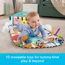 Fisher-Price Baby Playmat Glow and Grow Kick & Play Piano Gym, Blue Musical Learning Toy with Developmental Activities for Newborns 0+ Months