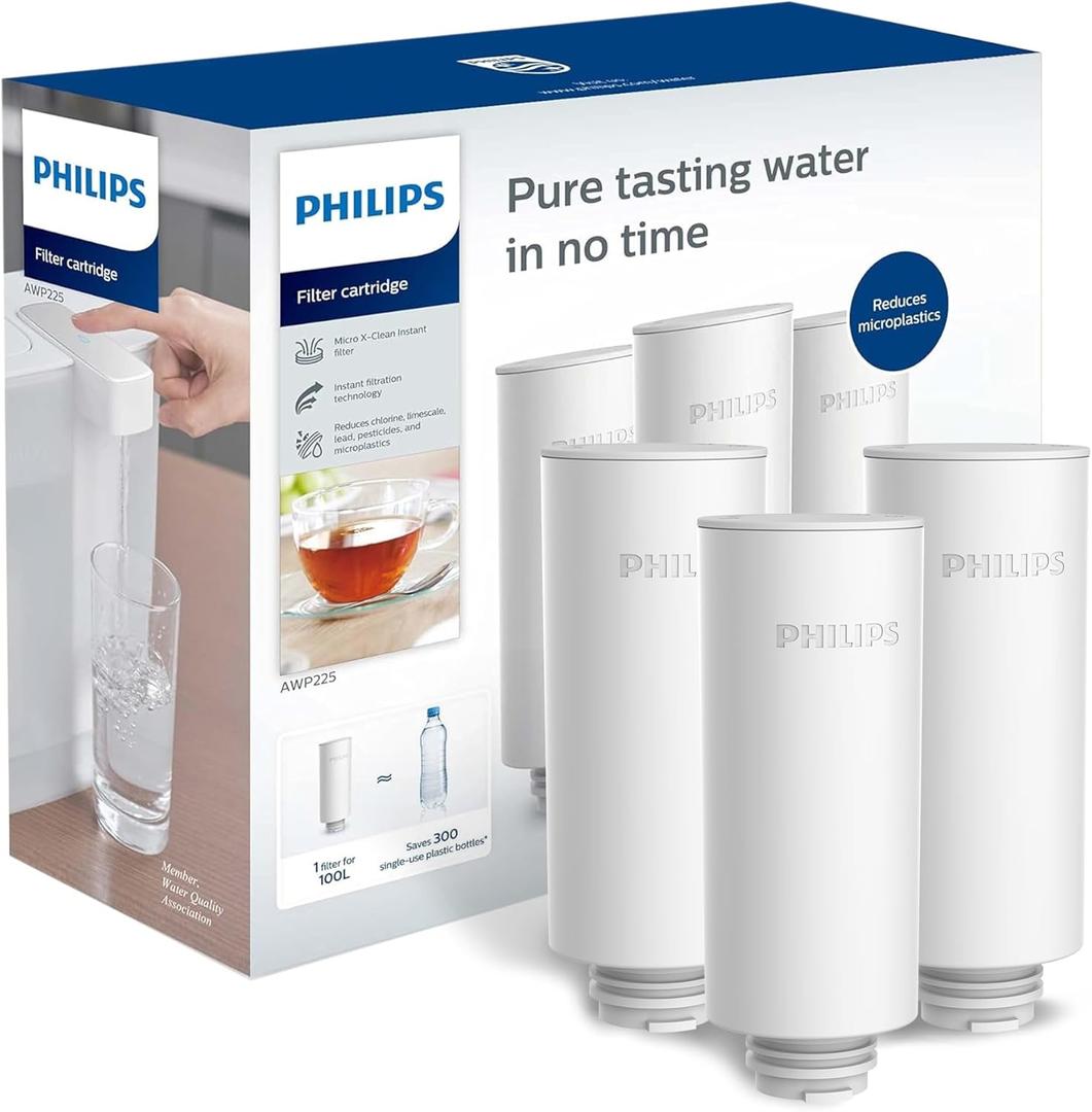 PHILIPS GoZero AWP231 Replacement Filter Cartridges for PHILIPS Instant Water Filter Pitcher AWP2980 with Mirco-X Clean Technology, 3-Pack