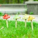 Ceramic Mushroom Garden Decor - 4pcs Ceramic Mushrooms for Garden, Mushroom Statue Decor, Fairy Garden Lawn Ornament Decor