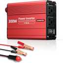 SUNWHEEL 300W Power Inverter DC 12V to 110V AC Car Inverter with 4.2A Dual USB(18W) Charging Ports, Dual AC Adapter for Laptops