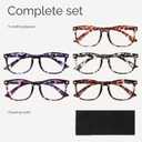 CCVOO +1.25 Clear Vision Reading Glasses for Women 5-Pack Blue Light Filtering Readers with Spring Hinges