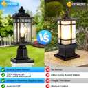 DASTOR 2 Pack Dusk to Dawn Outdoor Post Lights, Outdoor Lamp Post Light with Pier Mount Base, Waterproof Aluminum Post Outdoor Lighting for Garden Patio Pathway